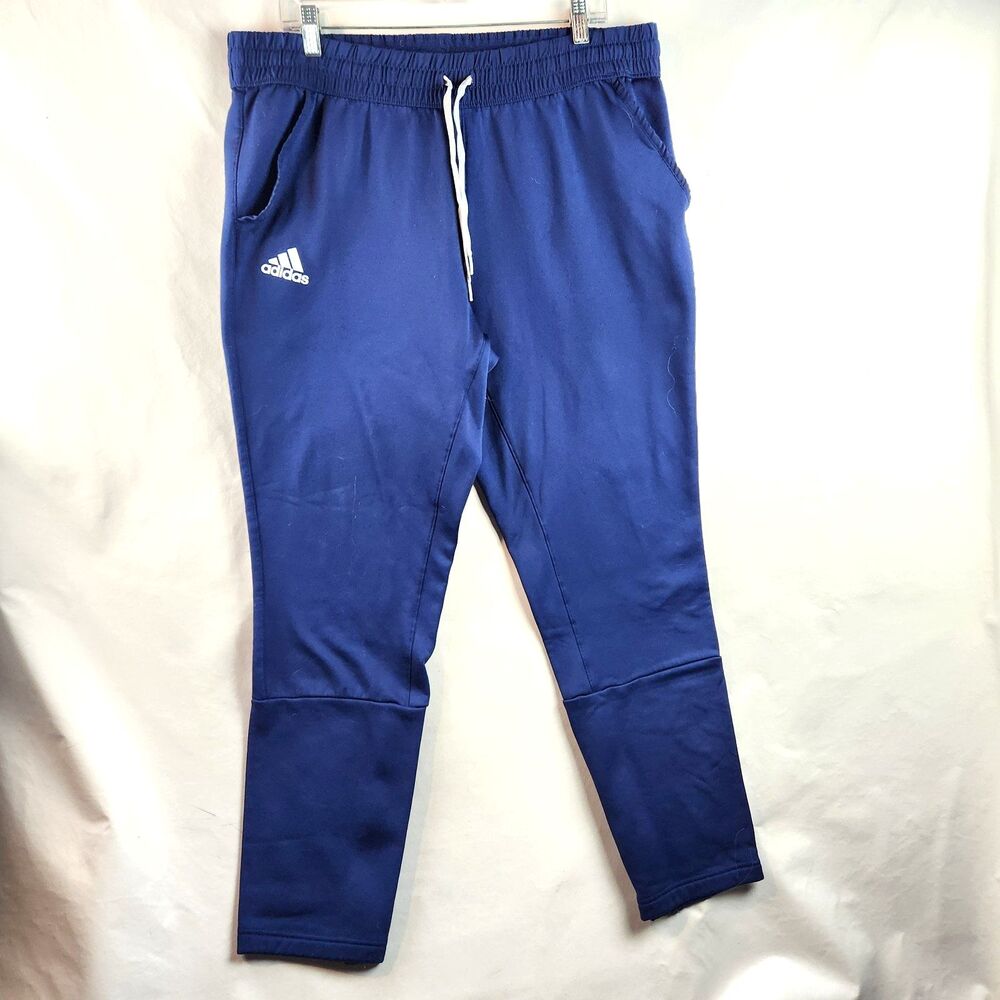 Adidas Sweatpants Men XL Blue Athletic Joggers Team Issued Tapered Sporty Fleece